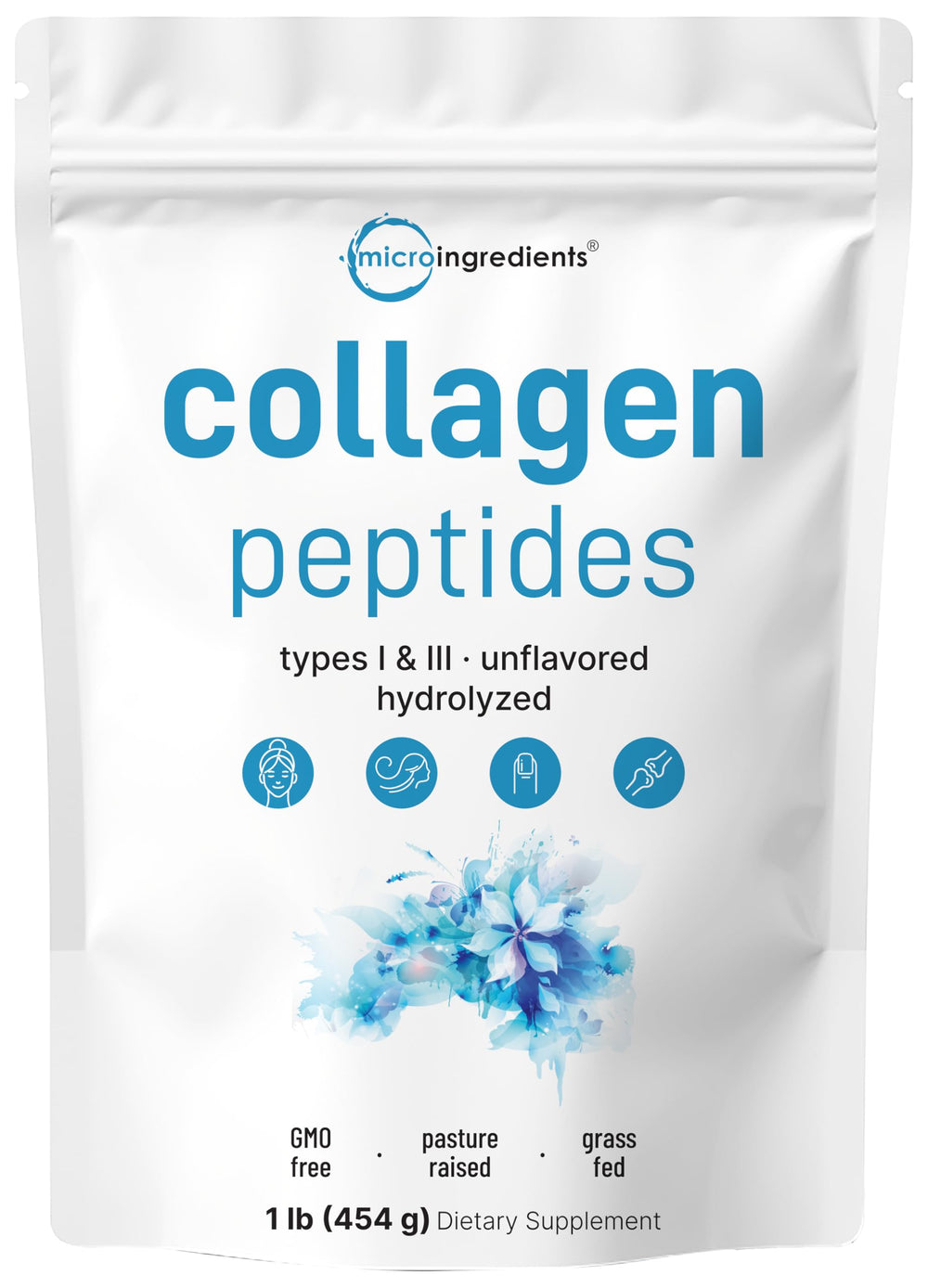 Micro Ingredients Bovine Collagen Powder 1 lb bottle suitable for daily use