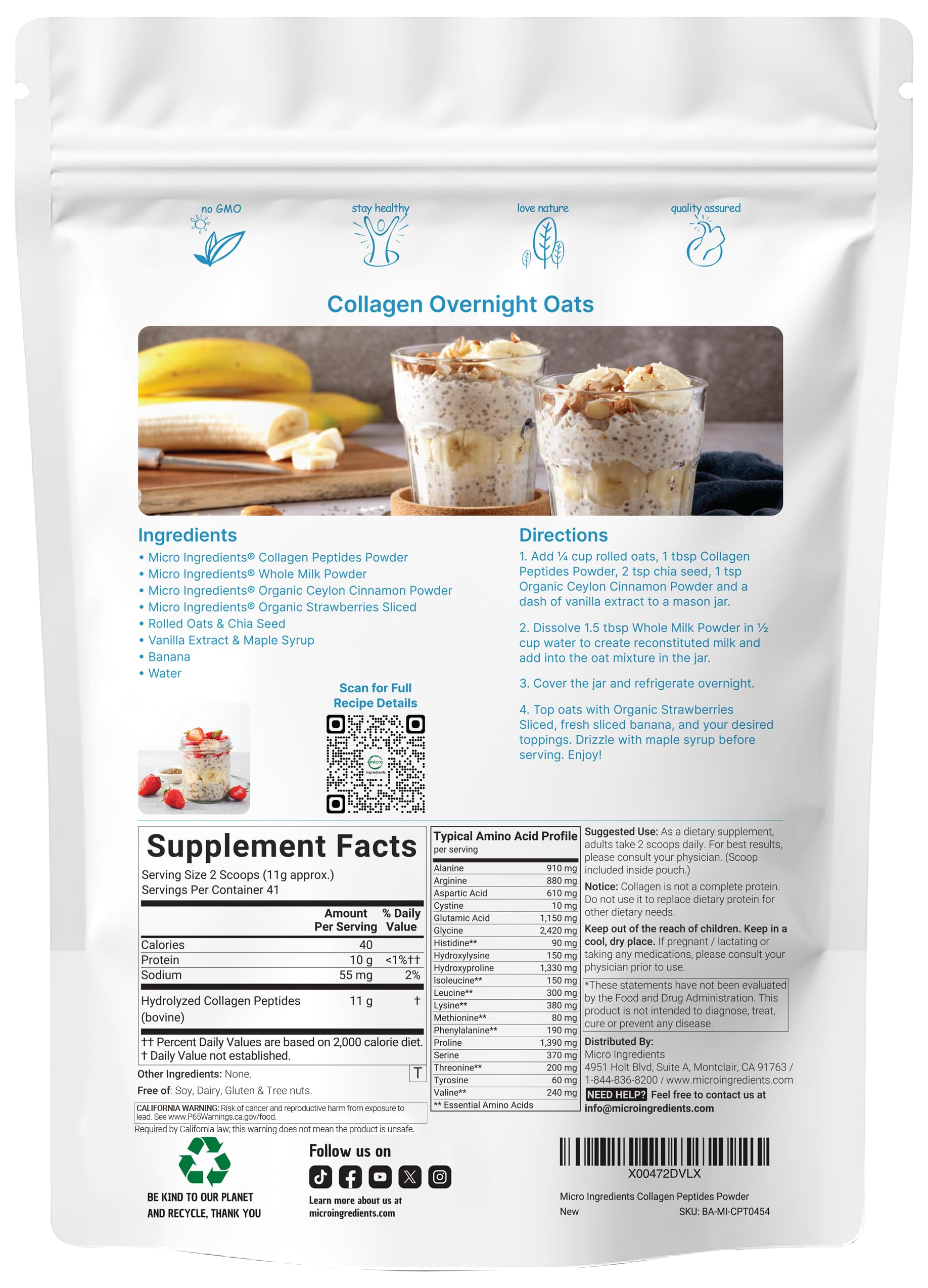 Scoop included with Micro Ingredients collagen powder for precise servings