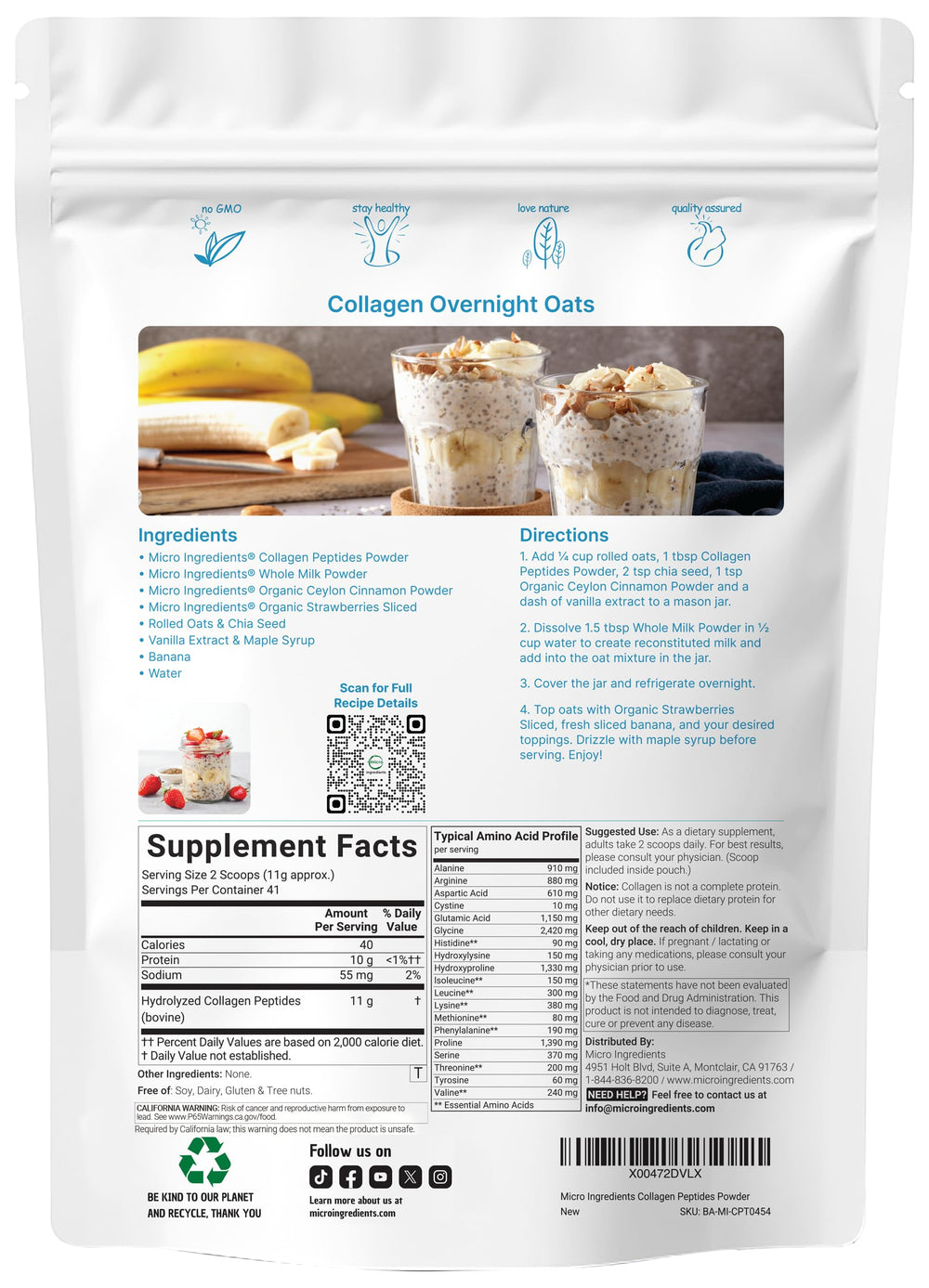 Scoop included with Micro Ingredients collagen powder for precise servings