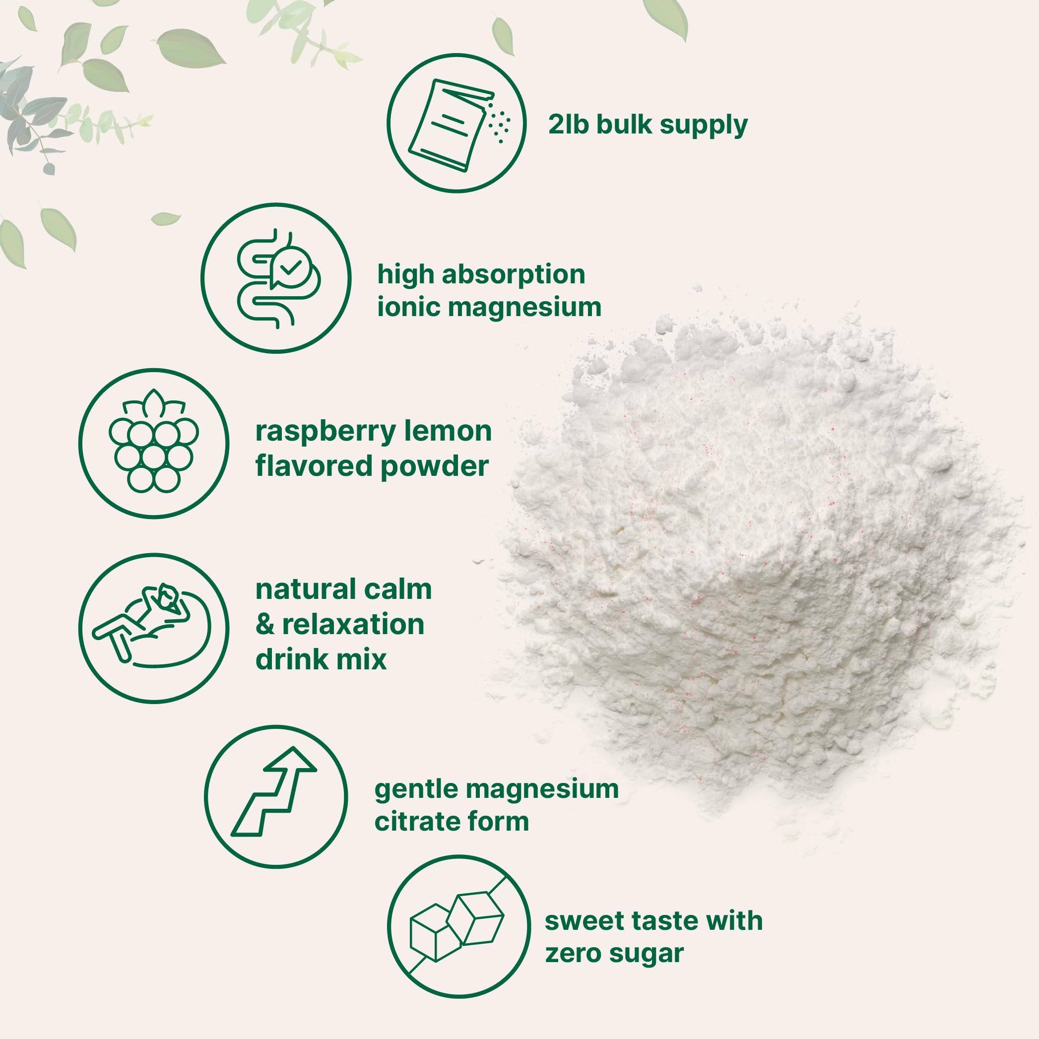 Micro Ingredients Calm Magnesium Powder label highlights ingredients and third-party testing.