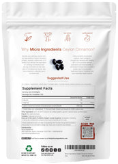 Micro Ingredients Ceylon Cinnamon capsules closeup highlighting extra strength bark extract