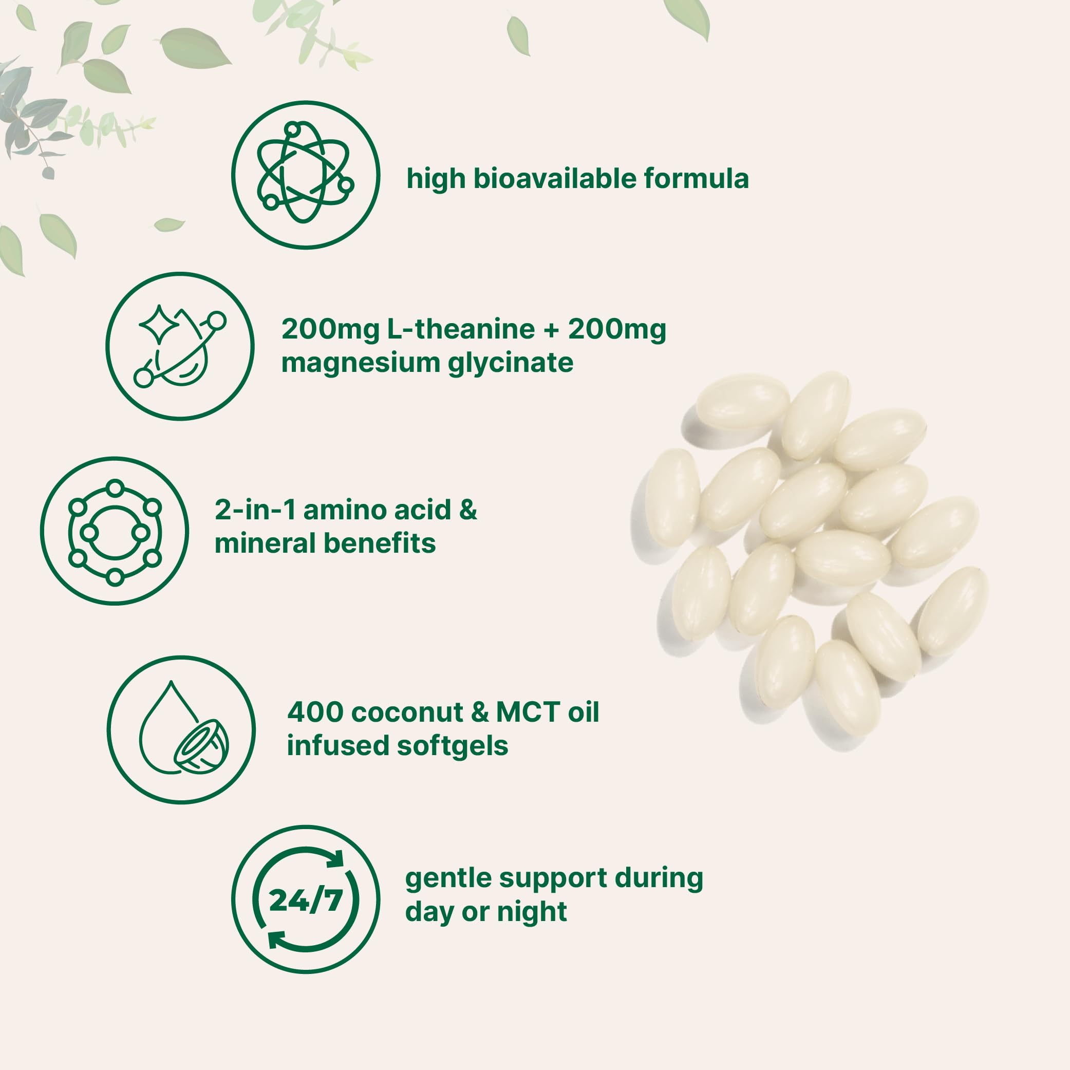 Micro Ingredients coconut MCT oil softgels indicate natural carrier and absorption.
