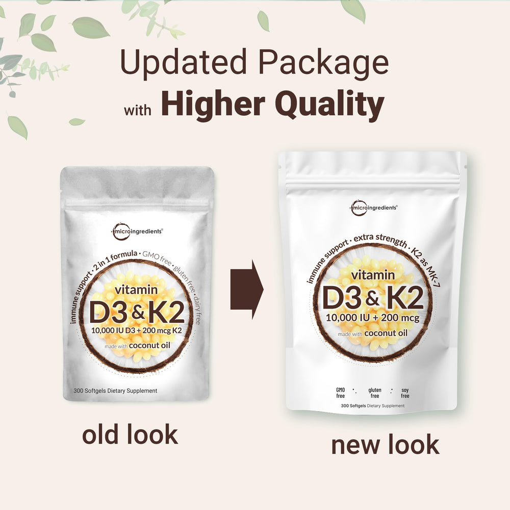 Close-up of softgels showing extra strength vitamin D3 K2 blend