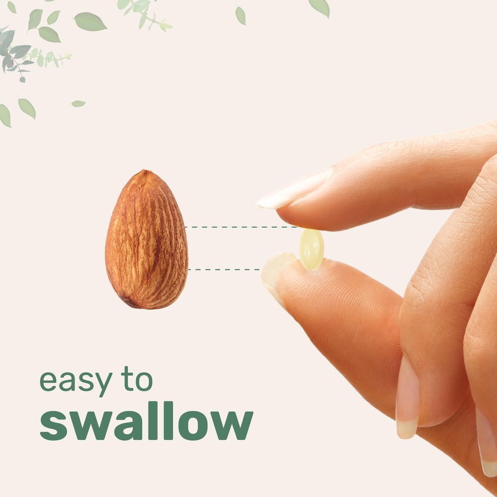 Softgels arranged for easy daily swallowing