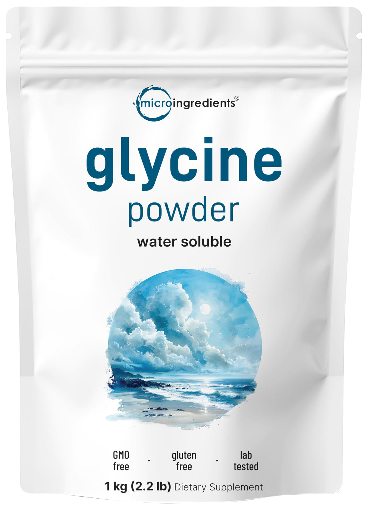 Micro Ingredients Glycine powder bottle; may support restful sleep