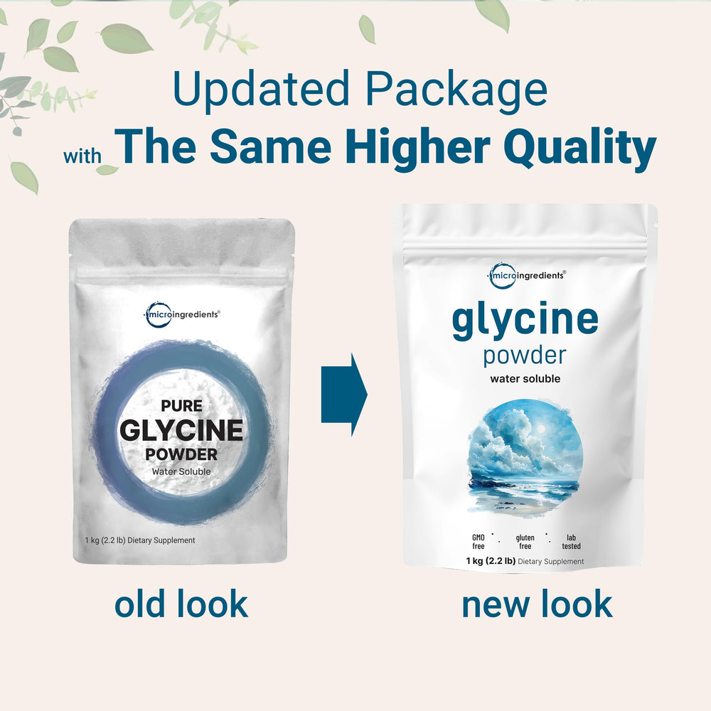 Glycine powder shake in glass; flexible daily use