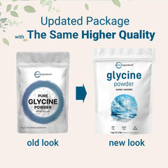 Glycine powder shake in glass; flexible daily use