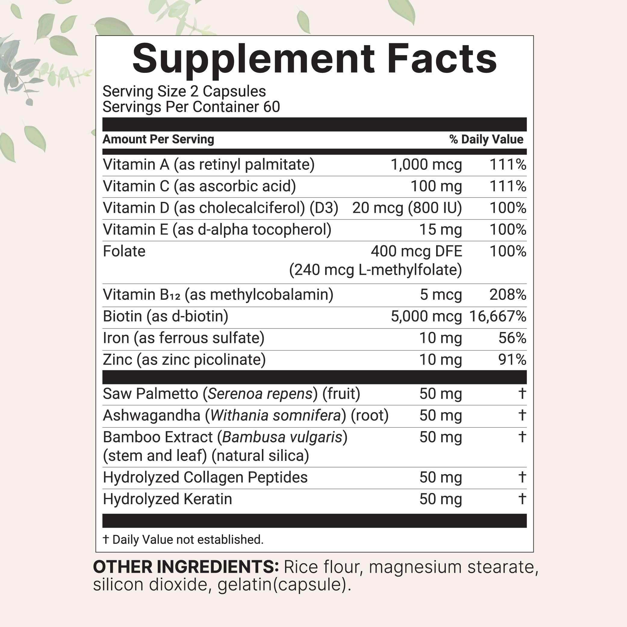 Micro Ingredients Hair Growth Vitamins capsules closeup highlighting easy daily intake.