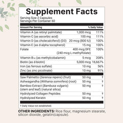 Micro Ingredients Hair Growth Vitamins capsules closeup highlighting easy daily intake.