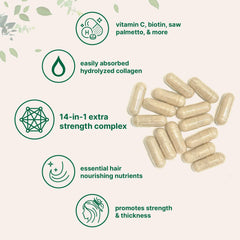 Micro Ingredients Hair Growth Vitamins label emphasizes non-GMO, allergen-free formulation.