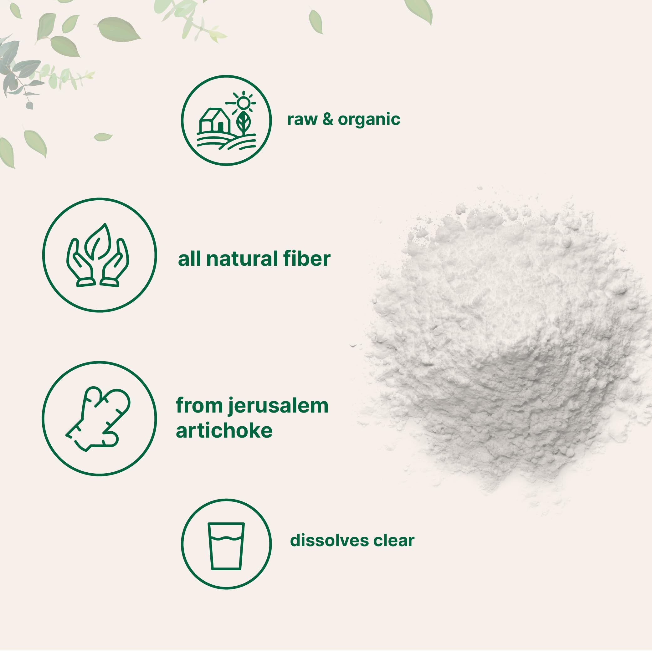 Close up of Micro Ingredients Inulin FOS powder texture ready for shakes