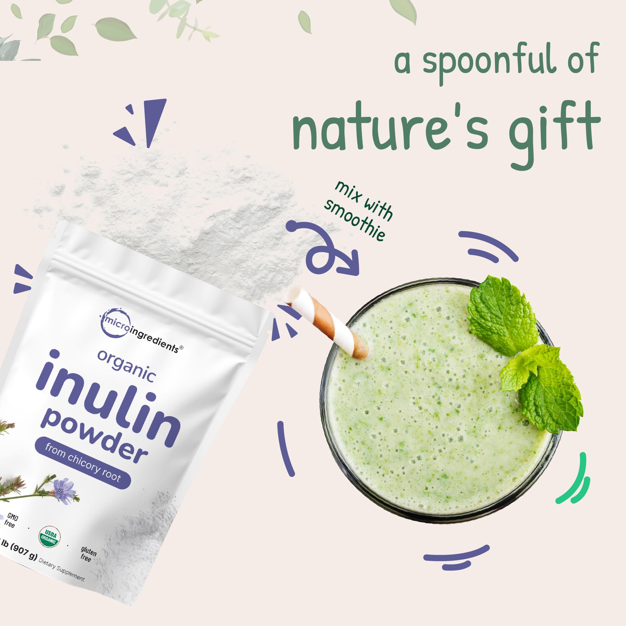 Micro Ingredients Inulin Powder used in baking for fiber enrichment in desserts.