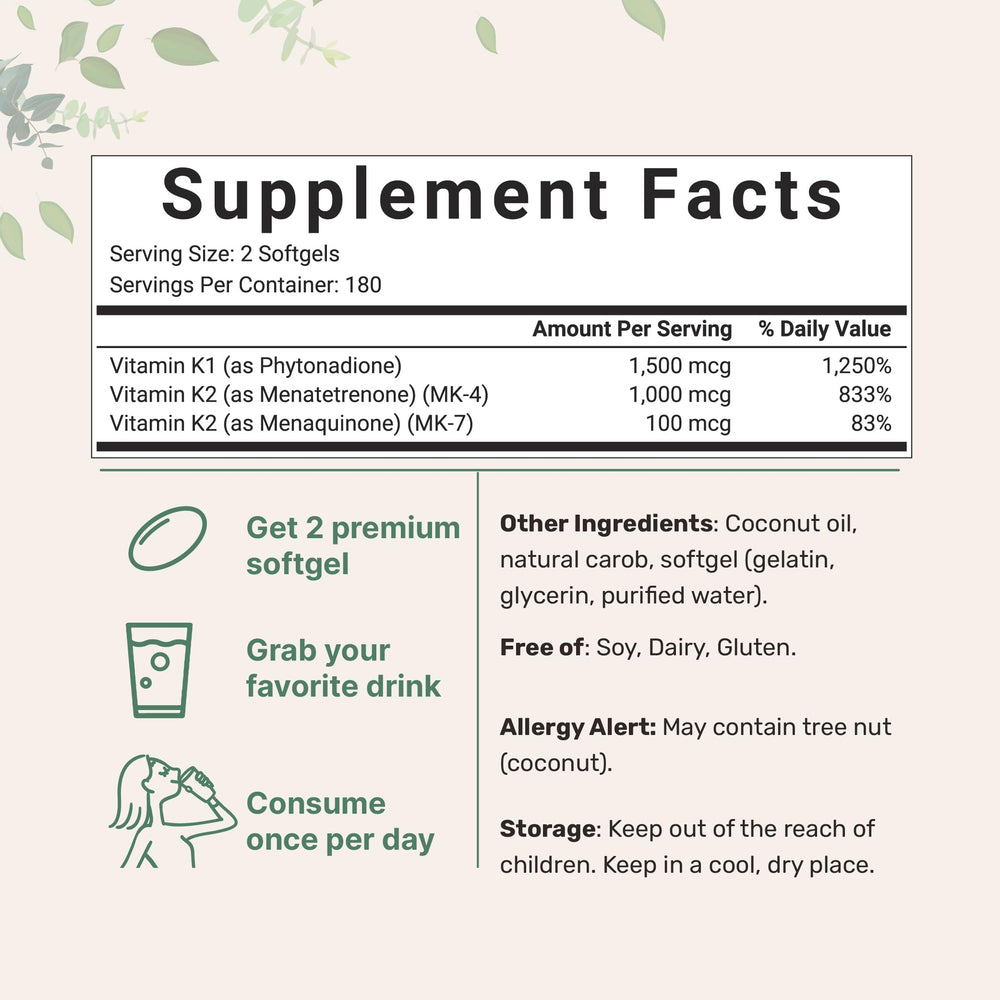Micro Ingredients K Complex softgels close-up in coconut oil carrier for better absorption.