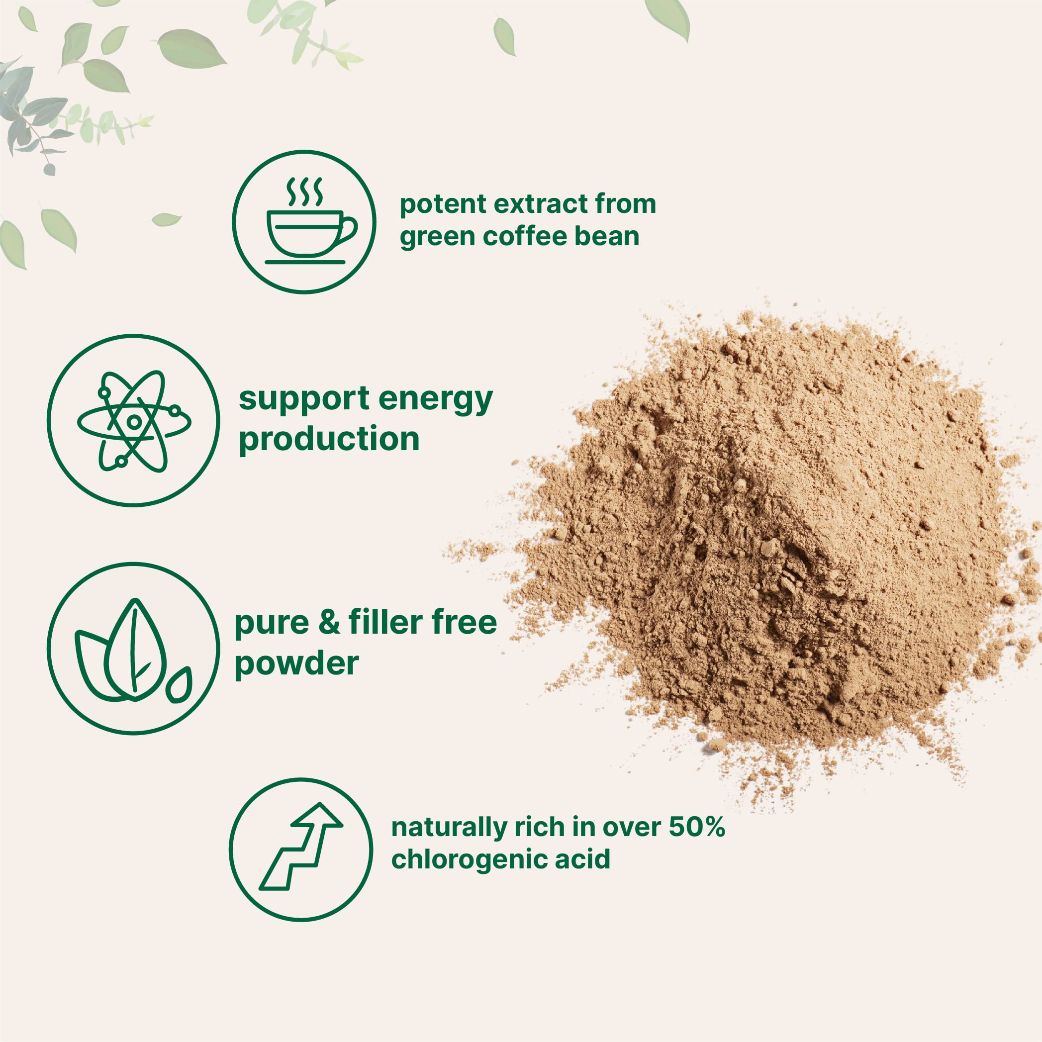 Micro Ingredients label with chlorogenic acid signals natural potency for daily use.