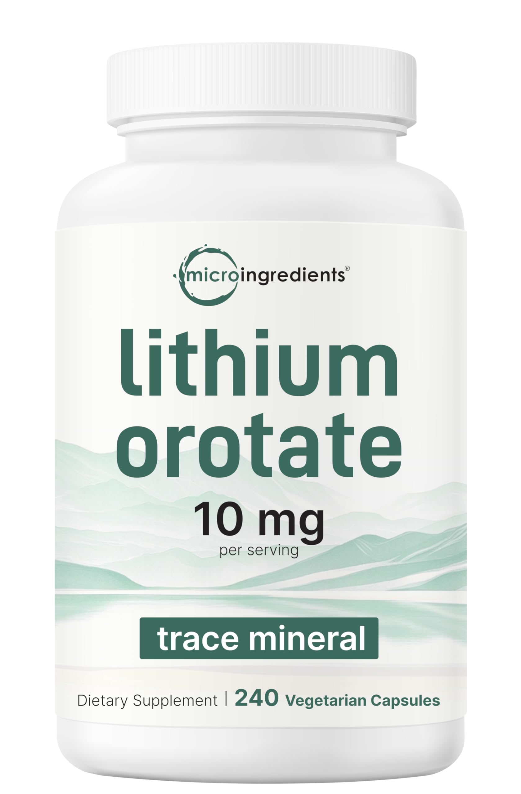 Micro Ingredients Lithium Orotate bottle ready for daily use and brain support.