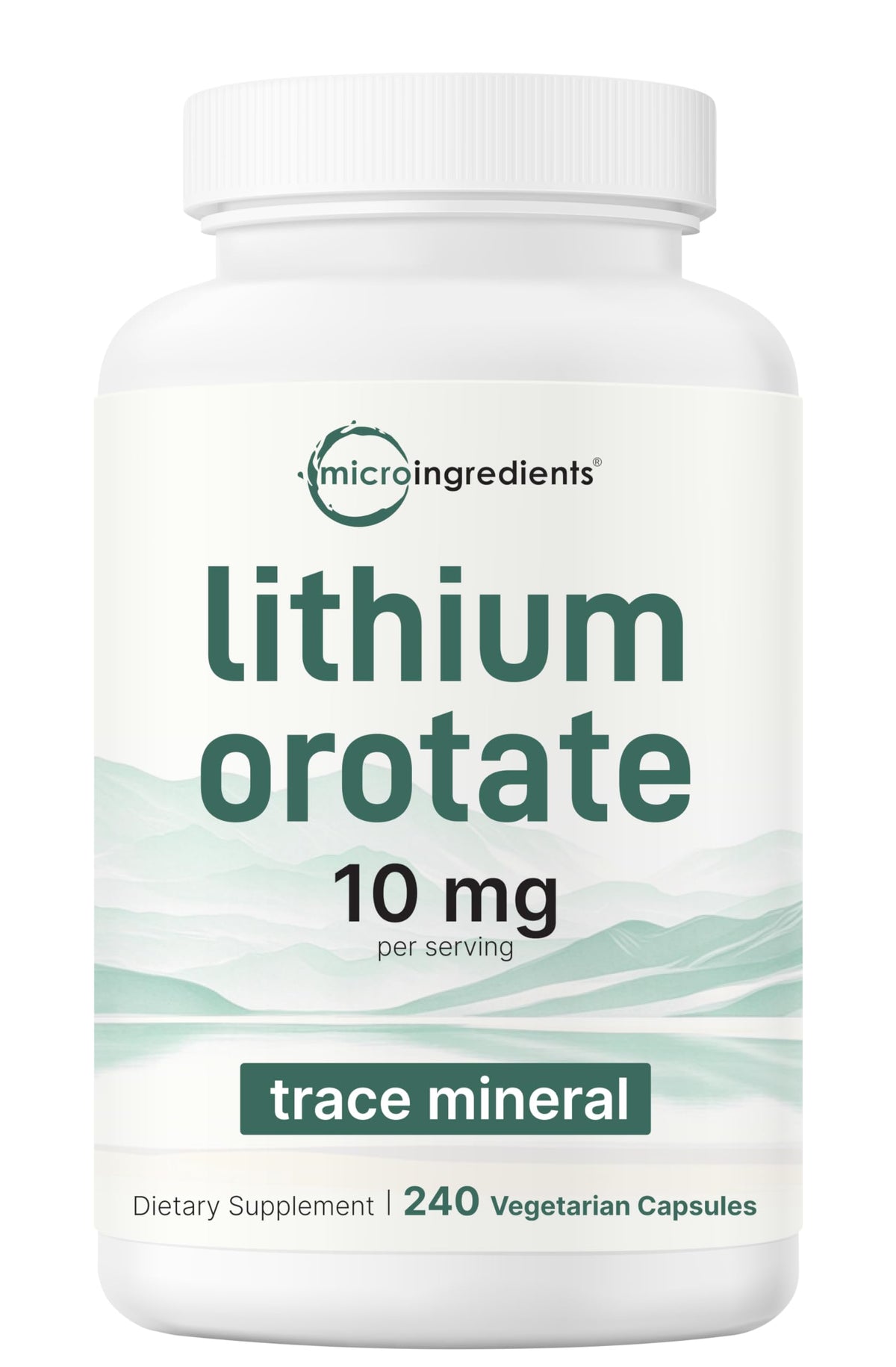 Micro Ingredients Lithium Orotate bottle ready for daily use and brain support.