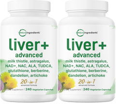 Micro Ingredients Liver Advanced+ bottle with capsules for daily nutrient support