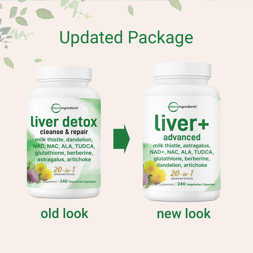 Liver Advanced+ capsules closeup illustrating vegetarian capsules for easy daily use.