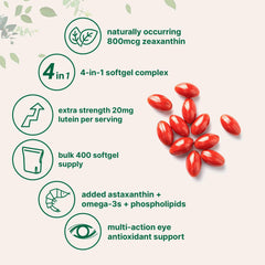 Close-up of Micro Ingredients softgels highlighting non-GMO, gluten-free formula.