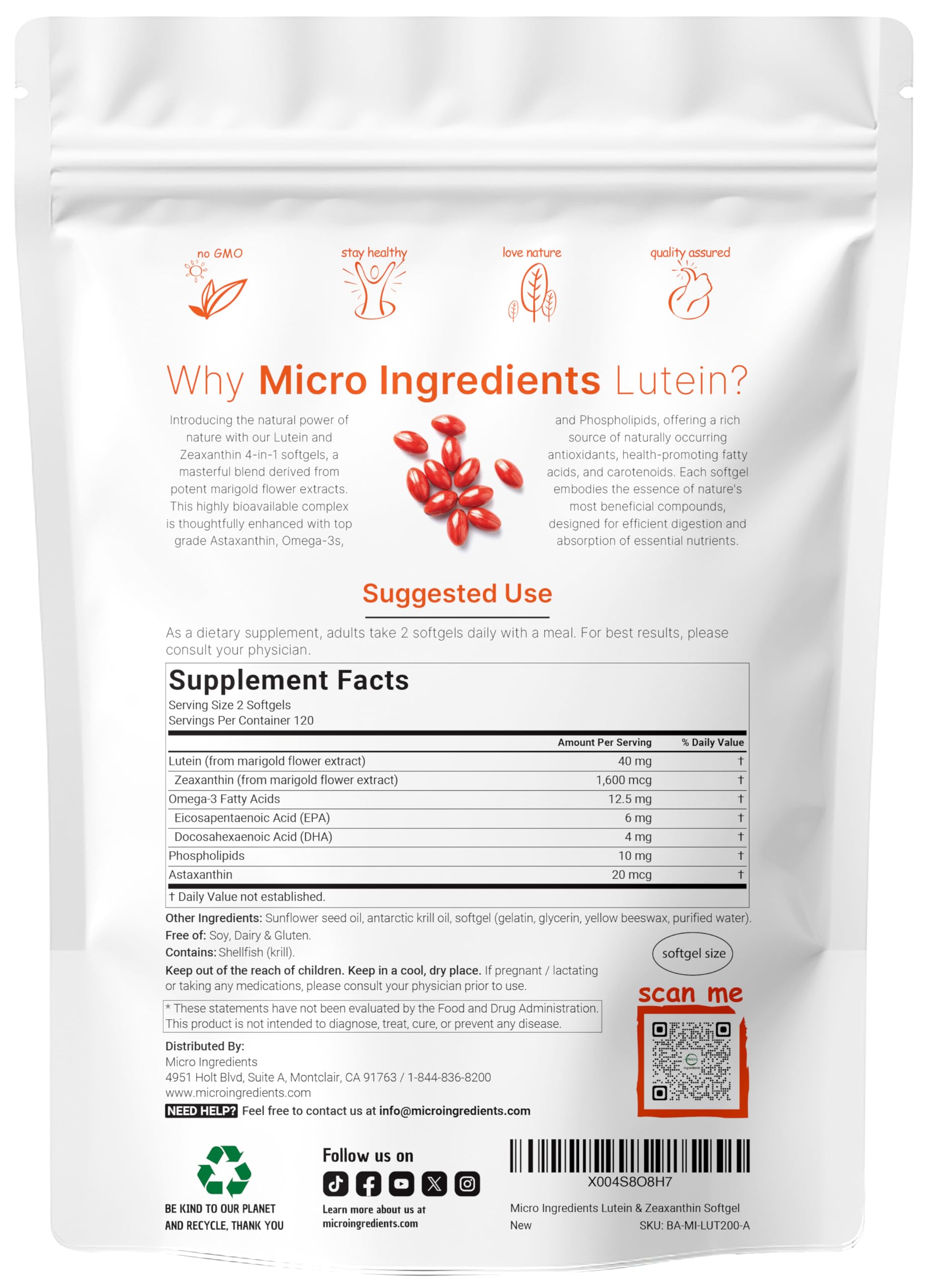 Close-up of Micro Ingredients softgels being poured for daily use.