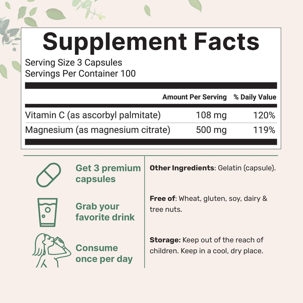 Close-up of Micro Ingredients magnesium citrate capsules for easy daily use.