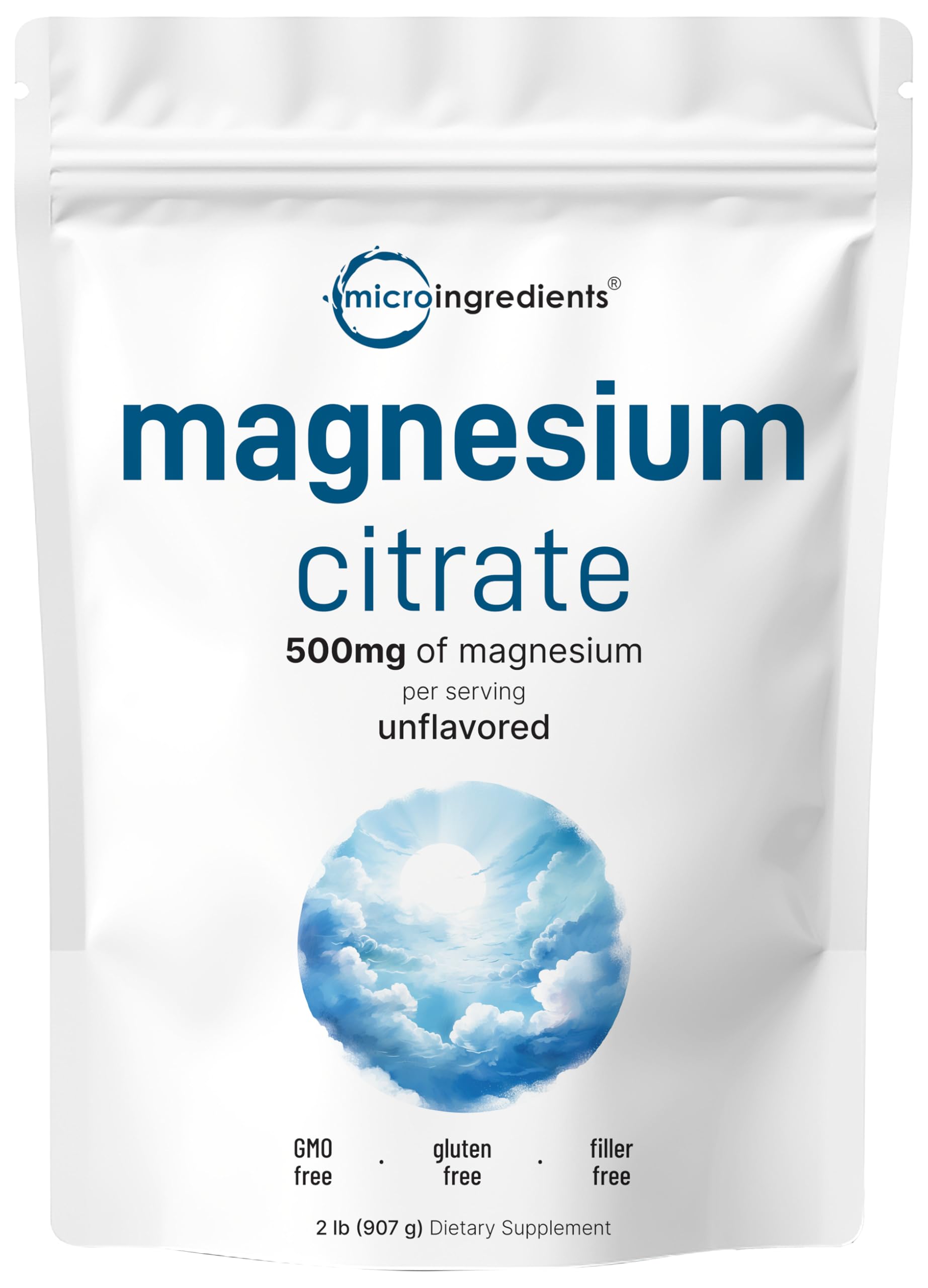 Micro Ingredients Magnesium Citrate Powder bottle for easy daily supplementation.
