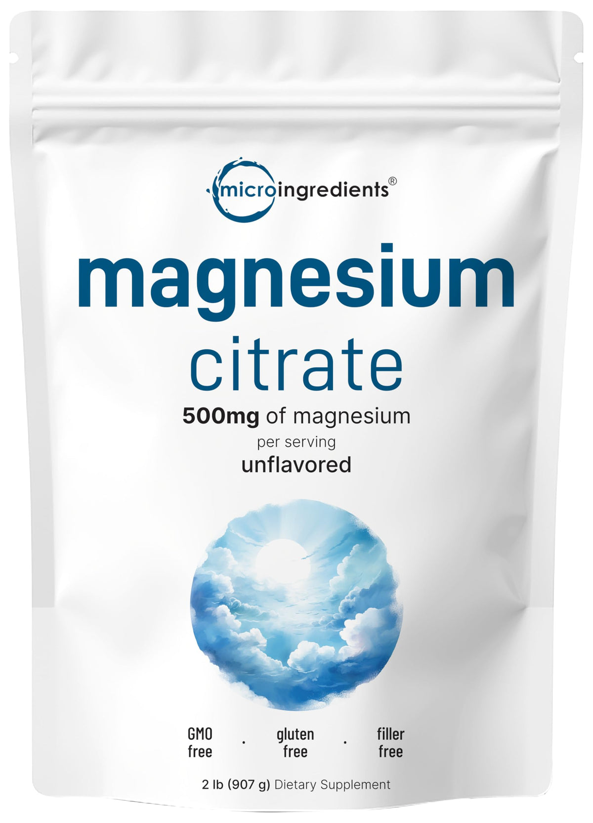 Micro Ingredients Magnesium Citrate Powder bottle for easy daily supplementation.