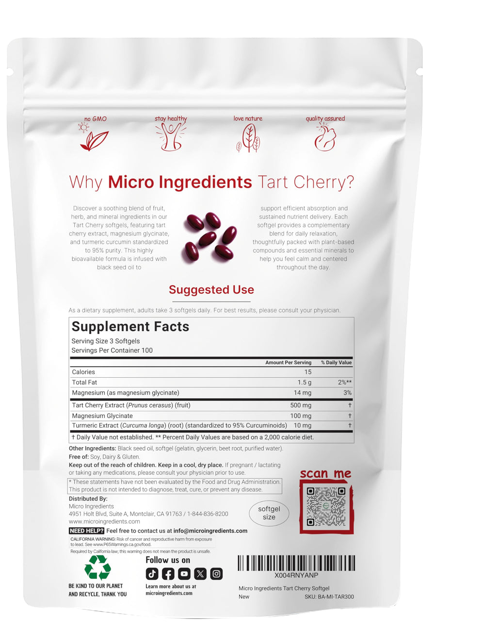 Micro Ingredients Magnesium Glycinate softgels for gentle mineral support