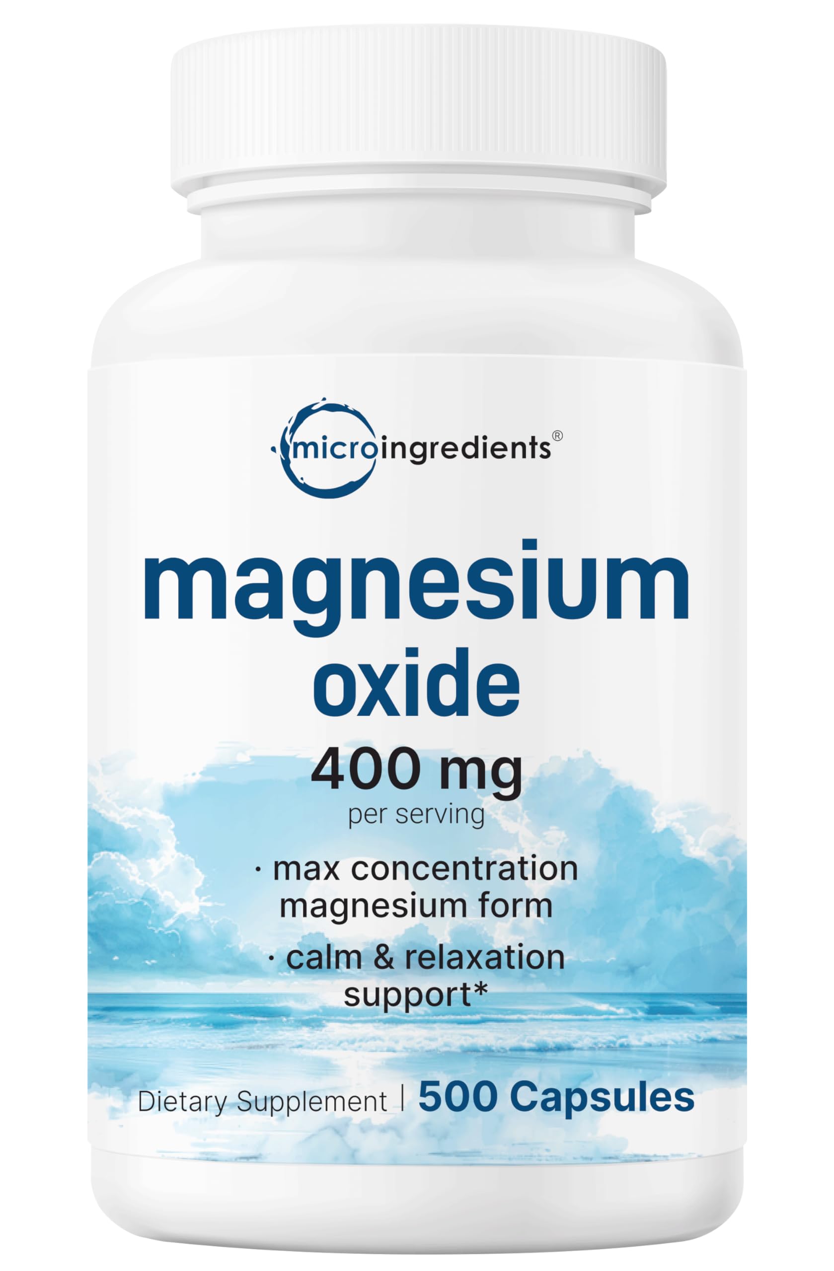 Micro Ingredients Magnesium Oxide 400mg bottle front for daily support.