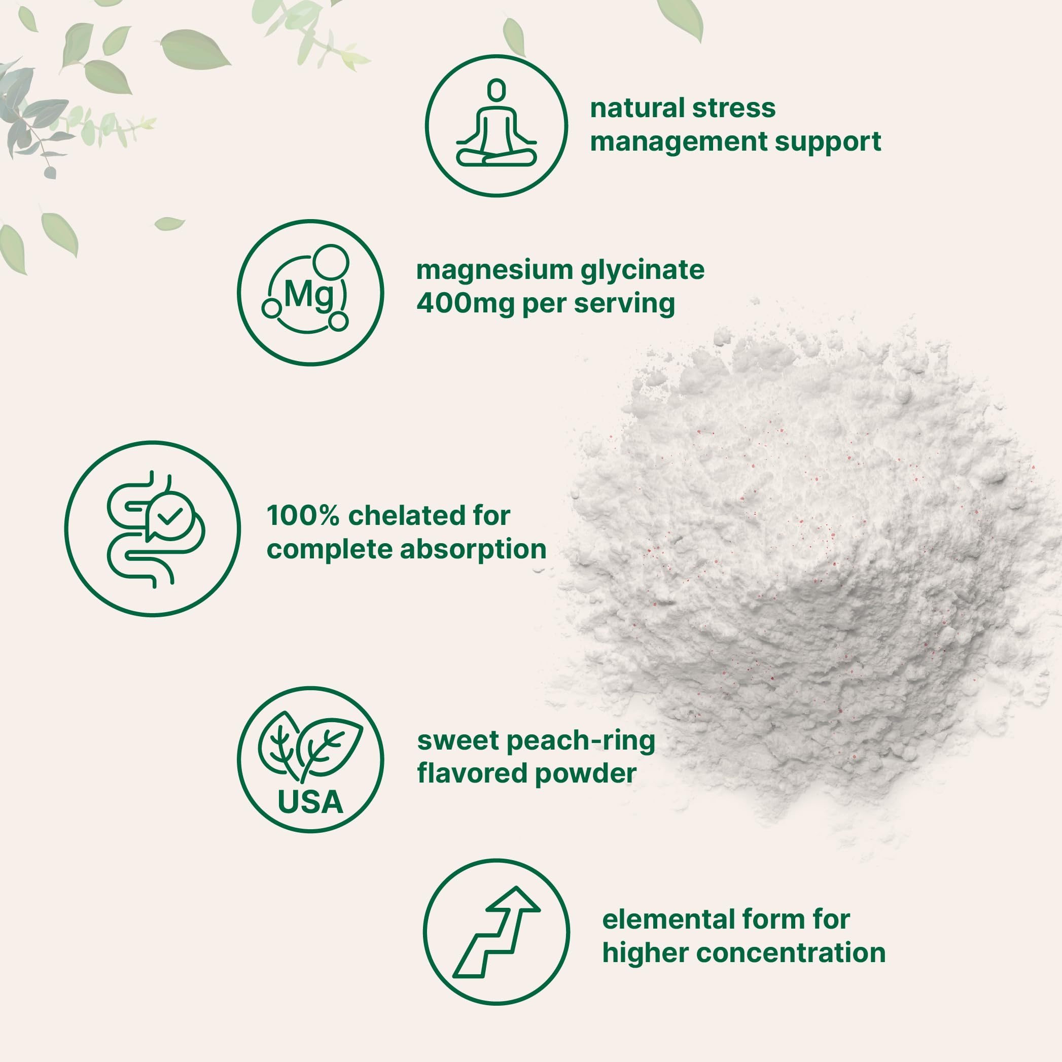 Sweet peach ring flavor magnesium powder ready to mix into beverages.