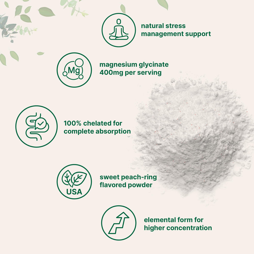 Sweet peach ring flavor magnesium powder ready to mix into beverages.