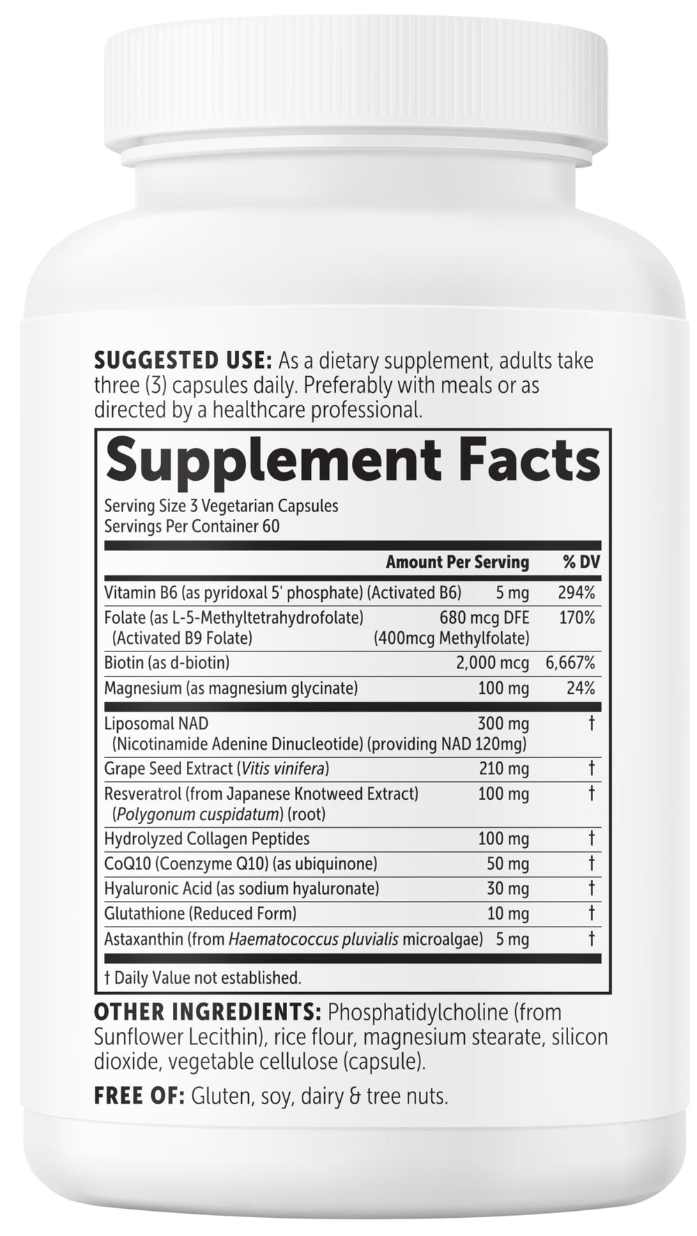Micro Ingredients NAD+ capsule used in the morning routine.