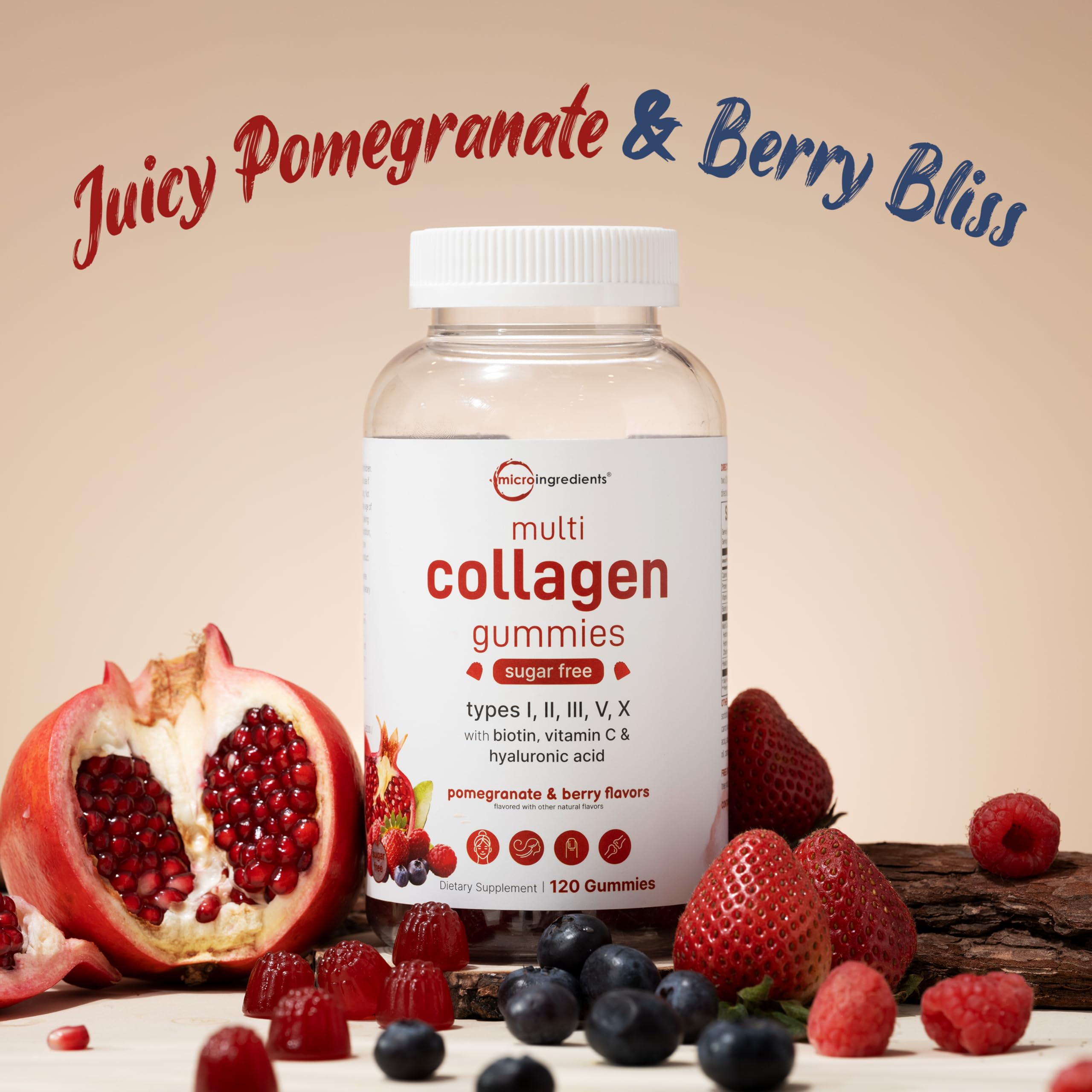 Biotin ingredient detail in Micro Ingredients gummies for hair and nails support.