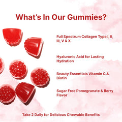Close-up of Micro Ingredients Multi Collagen Gummies showing chewy texture for daily use.