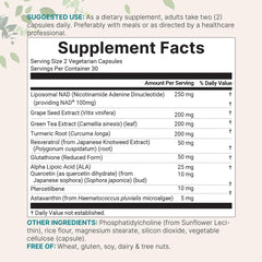 Close-up of Micro Ingredients NAD+ capsules in a 60-count vegetarian bottle