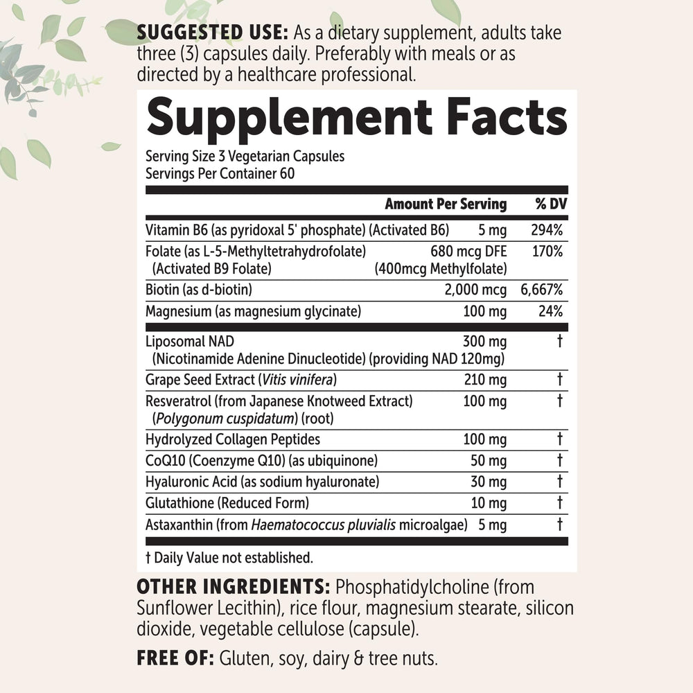 Closeup of Micro Ingredients NAD+ capsules for your daily routine.