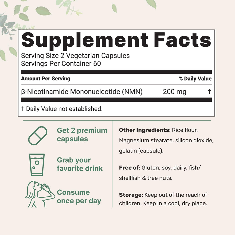 Micro Ingredients NMN capsules closeup showing easy-to-swallow vegan capsules
