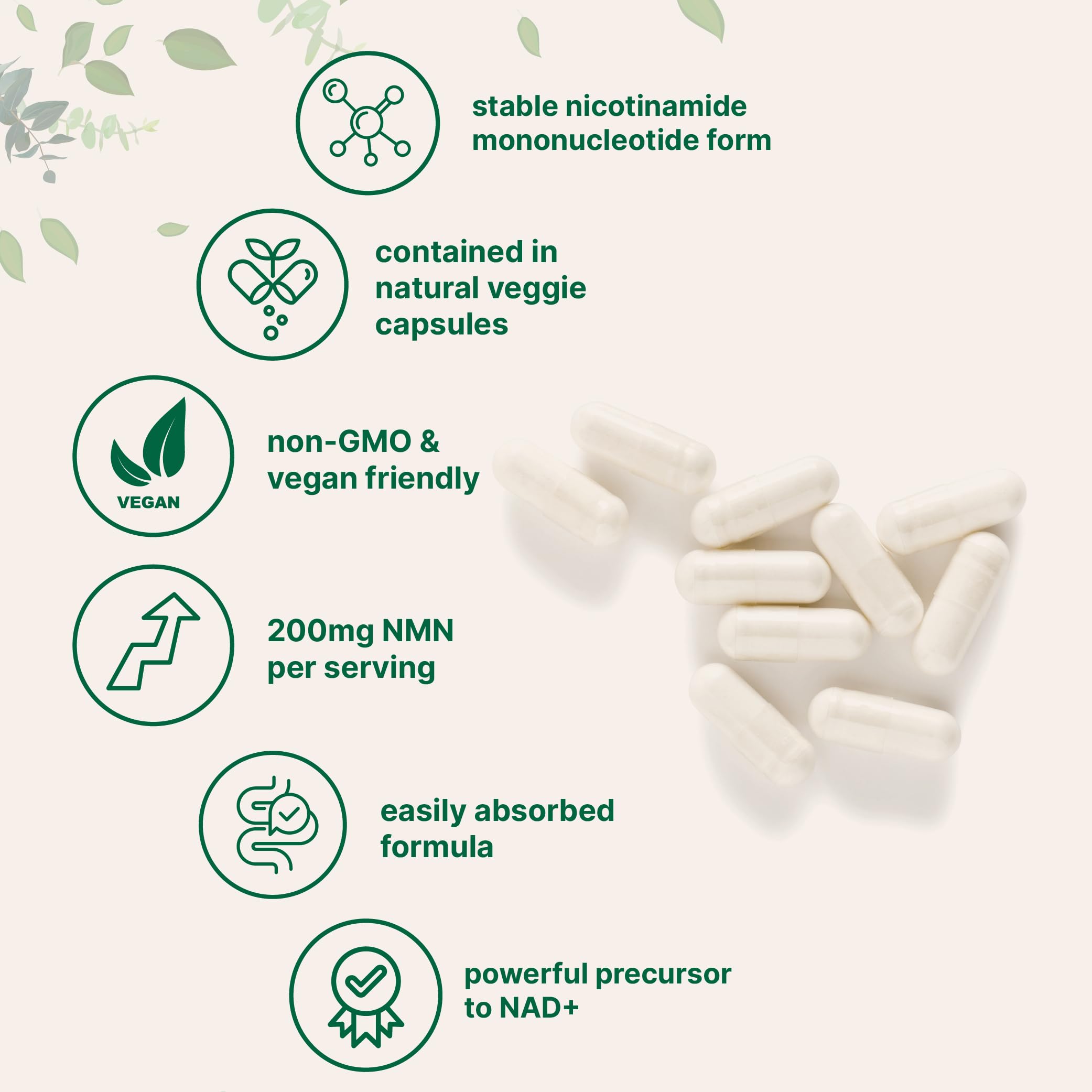 Micro Ingredients NMN label detail highlights non-GMO and third-party testing