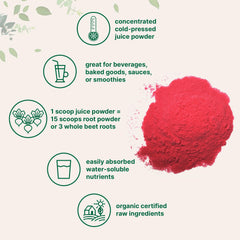 Micro Ingredients non-GMO beet root powder label highlighting clean vegan formula