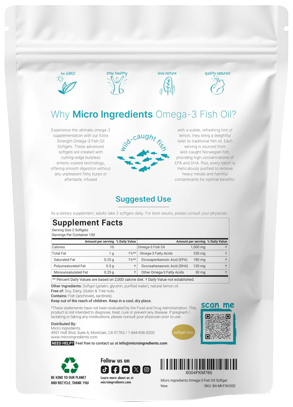 Micro Ingredients Omega-3 lemon softgels closeup highlighting smooth texture and flavor.