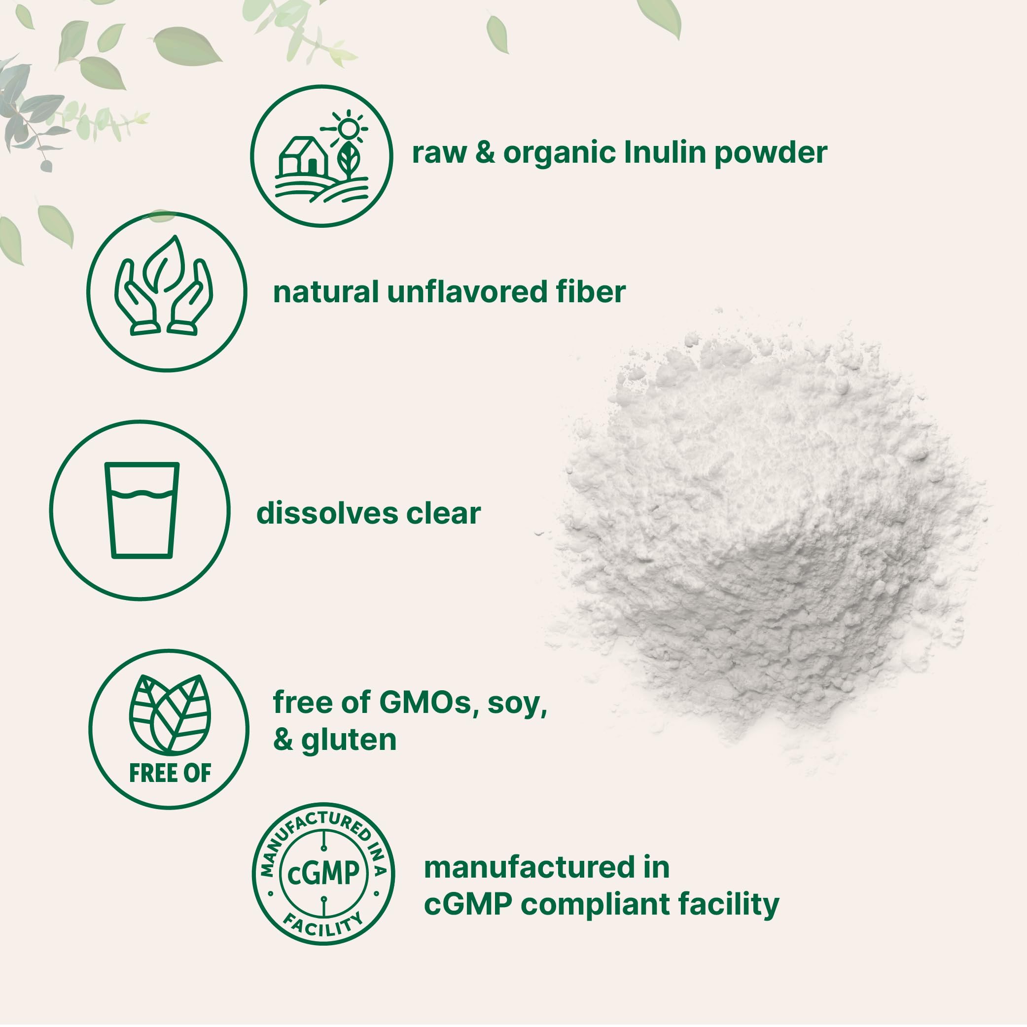 Micro Ingredients Organic Inulin Powder canister ready to mix into yogurt or smoothies