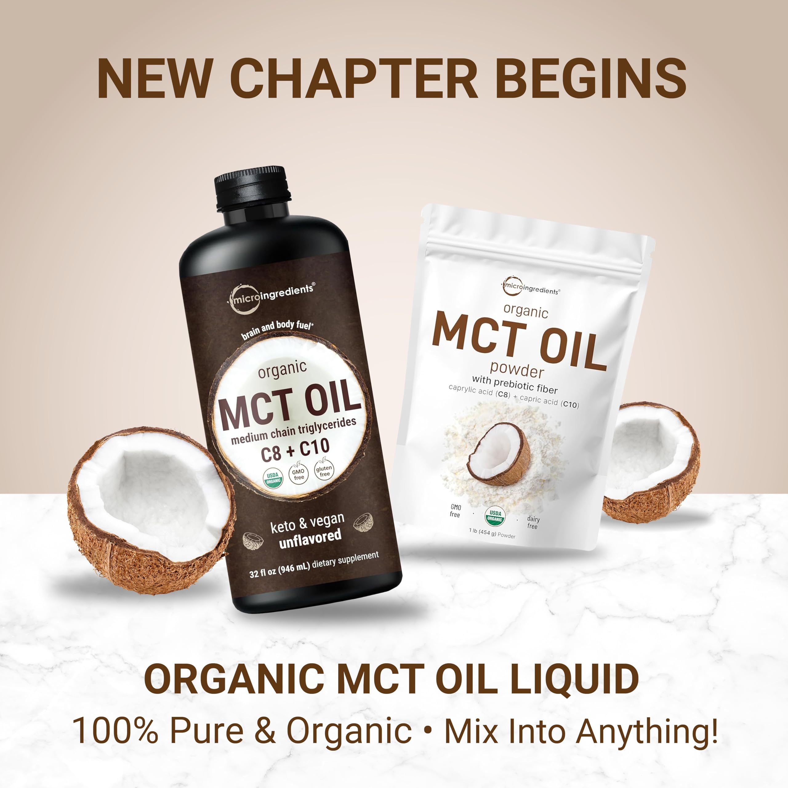 Micro Ingredients MCT powder scoop ensures precise daily measurements for easy dosing.