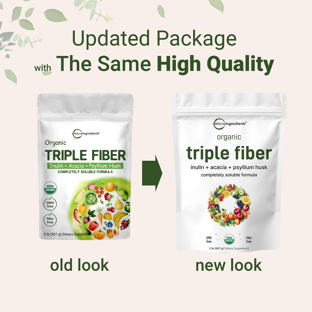 Micro Ingredients Organic Triple Fiber Powder mixed in water in a glass