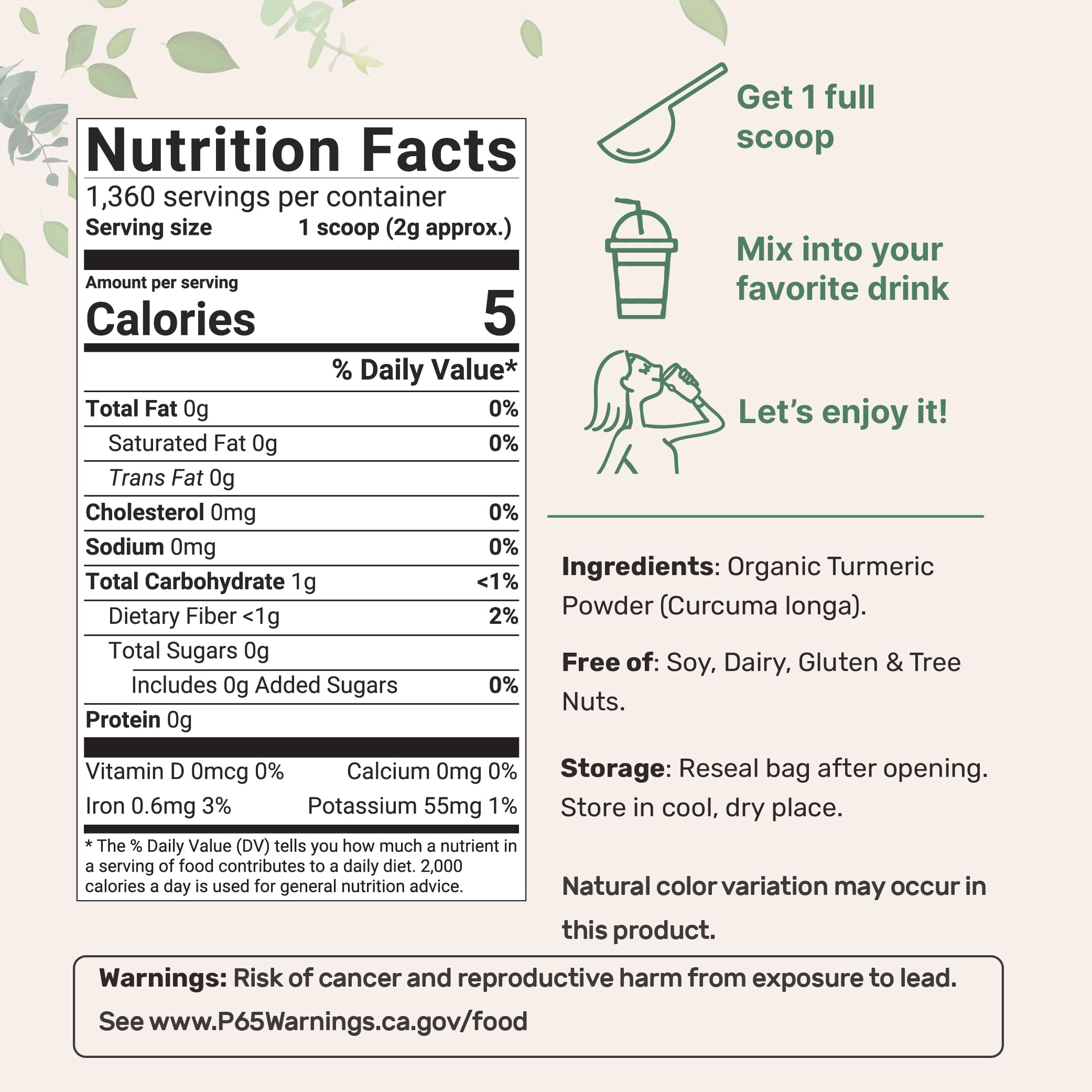 Micro Ingredients Organic Turmeric Powder jar label, clear origin and purity.