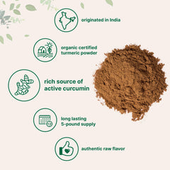 Micro Ingredients Turmeric Powder pour-over spoon highlights quick blending into beverages.