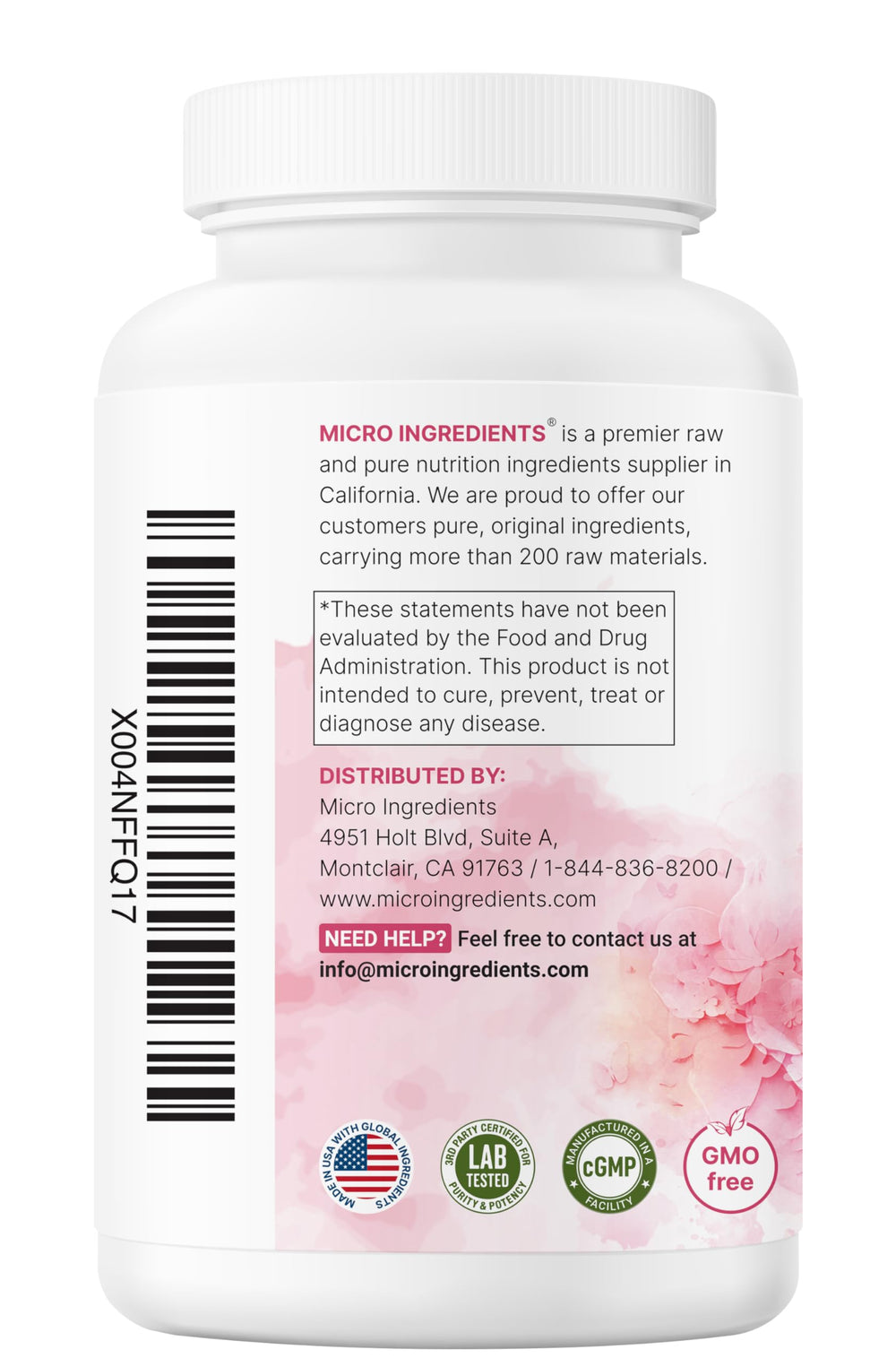 Non-GMO, soy-free, dairy-free, gluten-free packaging highlights product purity.