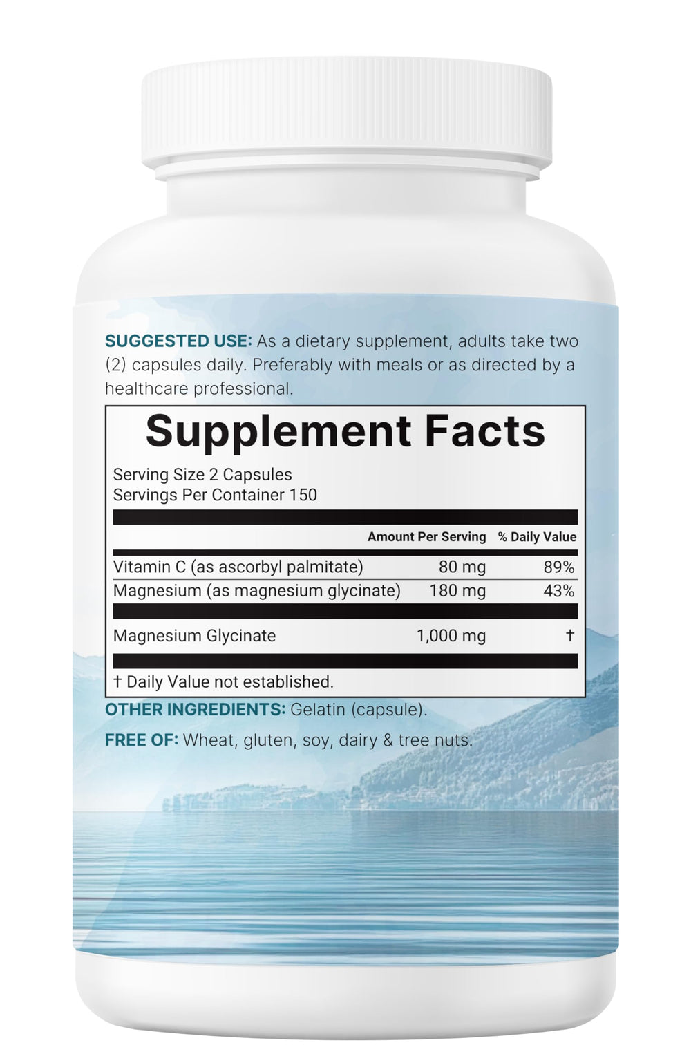 Eco-friendly recyclable packaging for Micro Ingredients magnesium glycinate bottle.