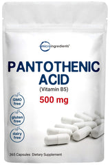 Micro Ingredients Pantothenic Acid bottle front view for daily energy support.