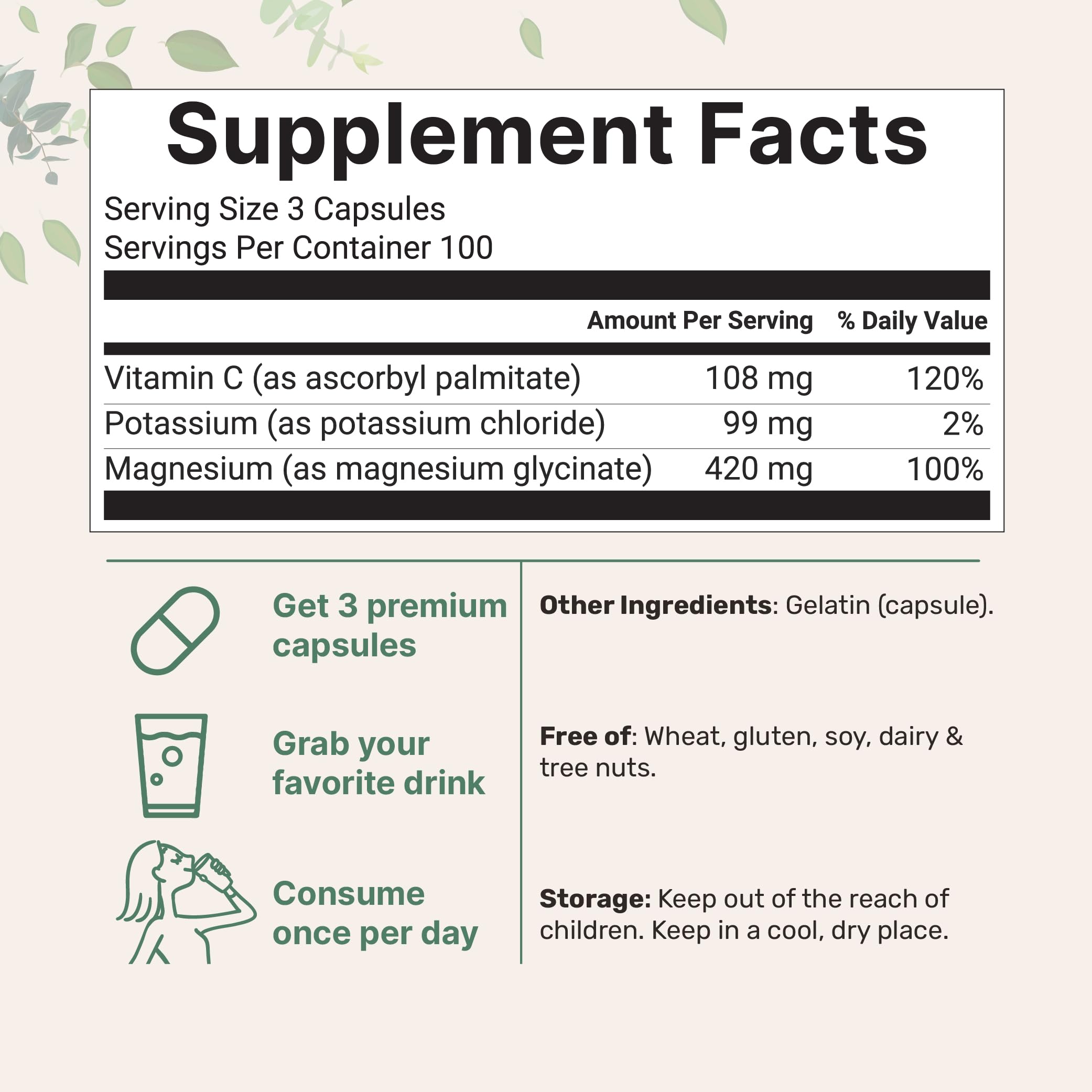 Micro Ingredients potassium capsules closeup emphasizes chelated minerals for absorption.