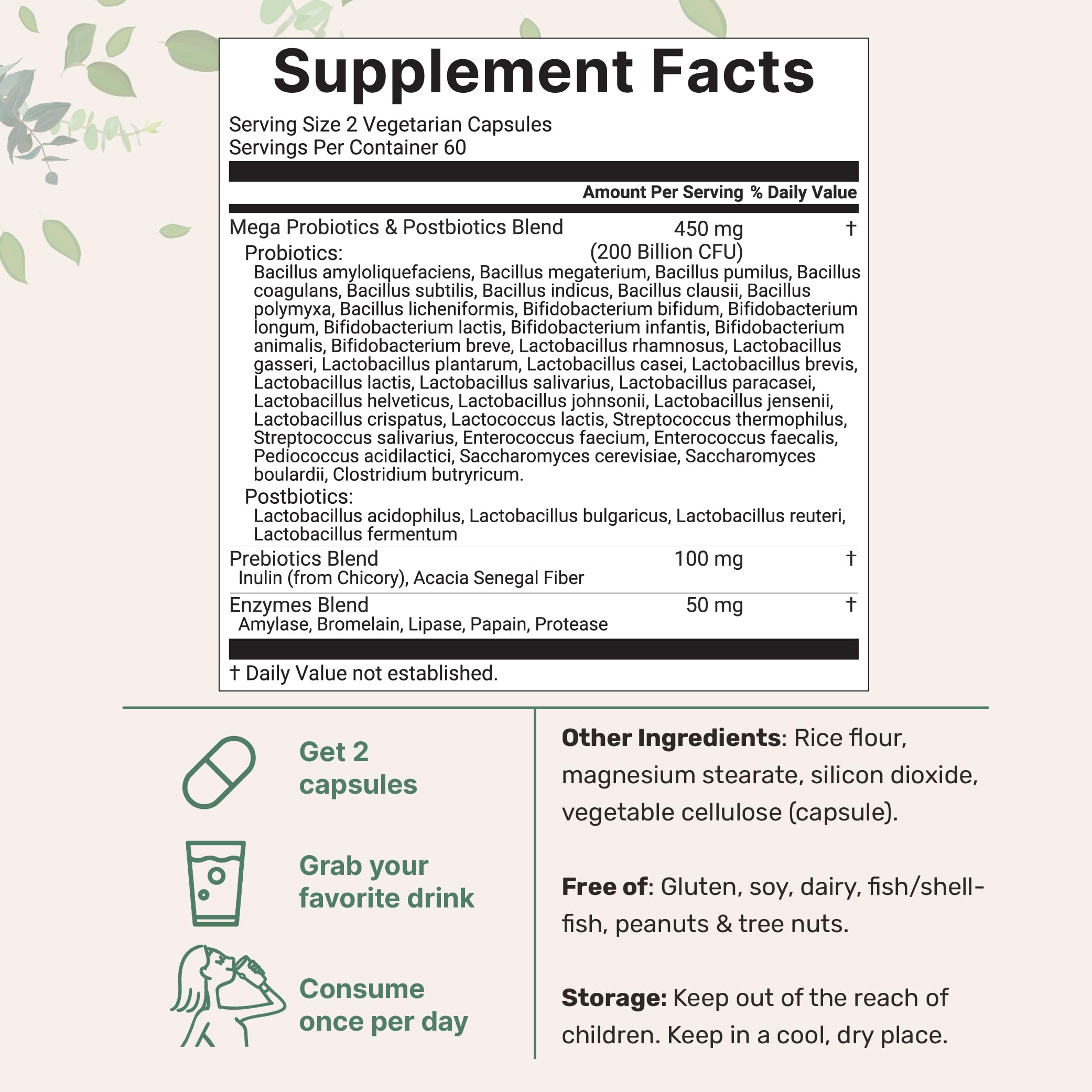 Micro Ingredients Probiotics capsules close-up highlighting vegetarian capsules for daily use.